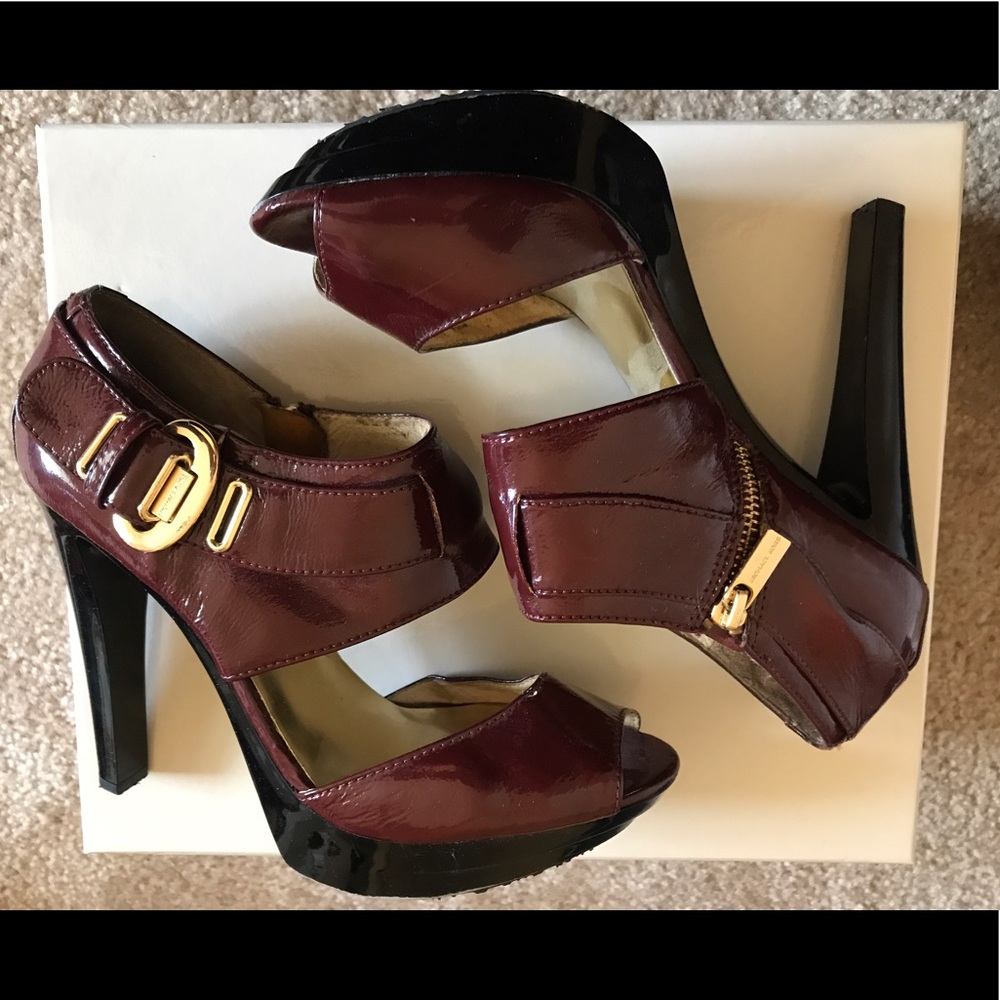 MICHAEL Michael Kors Burgundy and Black Heels